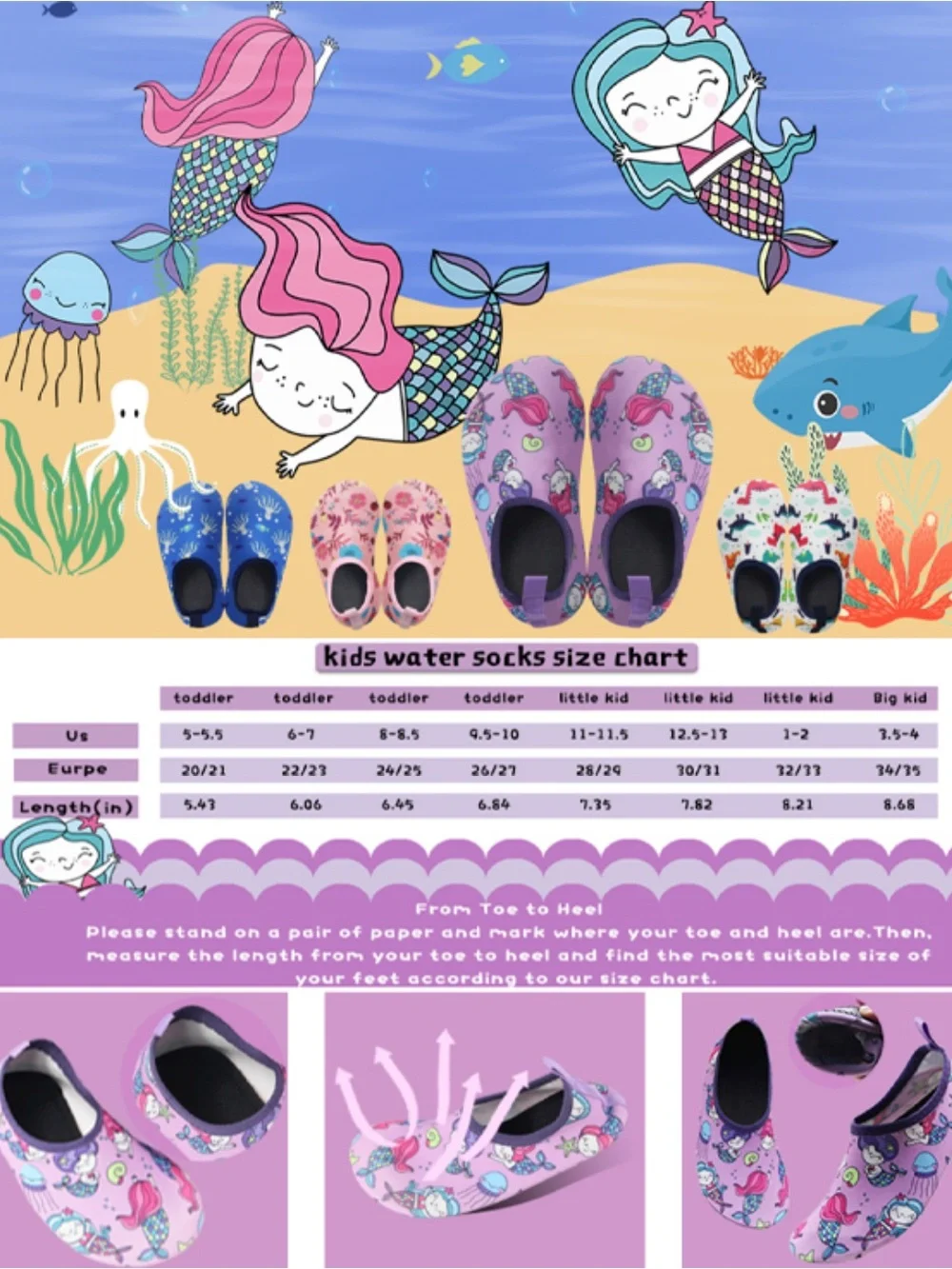 Kids Floral Pink Water Shoes — Lightweight Pool & Beach Slip-Ons